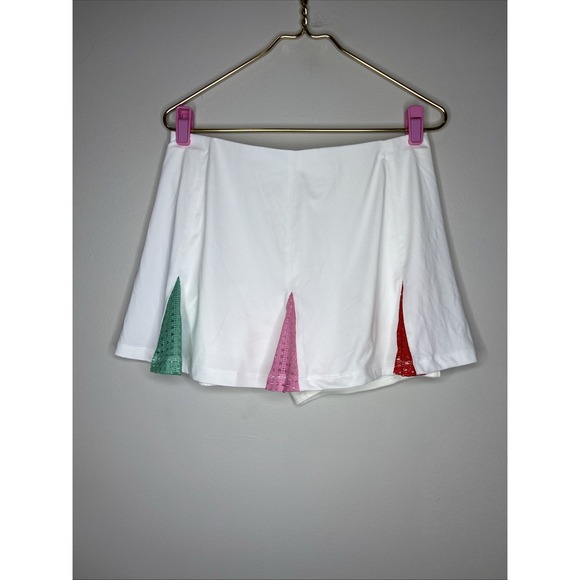 New Tuckernuck Sport Radical Rainbow 14 in Carly Tennis Skirt Skort Sz Large L - Picture 2 of 10
